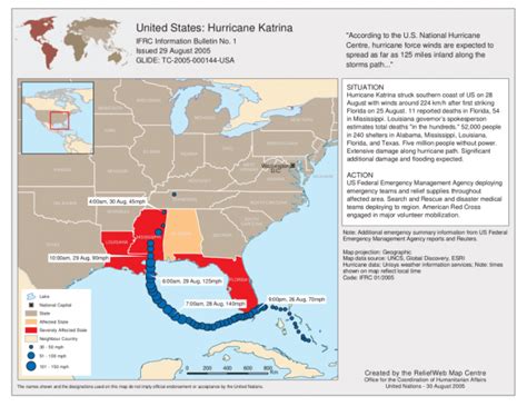 United States Hurricane Katrina Situation Map United