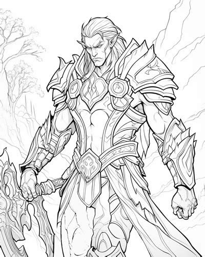 World Of Warcraft Blood Elf Coloring Pages