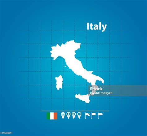 Mappa Vettoriale Dettagliata Dellitalia Nome Paese Contrassegno E