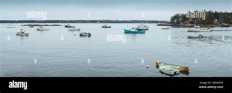 Usa Maine Five Islands Fishing Boats Stock Photo Alamy