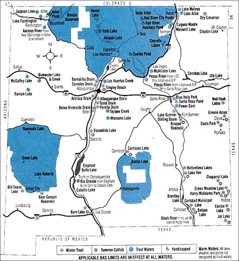 Map Of New Mexico Lakes World Map
