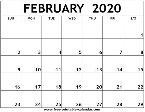 2020 Free Printable Calendars Without Downloading In 2020 Calendar