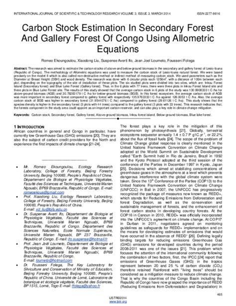 Pdf Carbon Stock Estimation In Secondary Forest And Gallery Forest Of