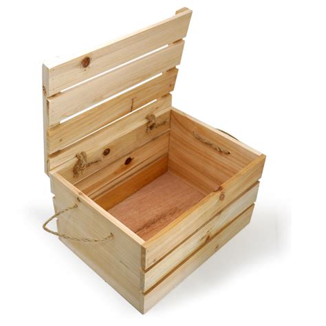 Natural Wooden Storage Box With Lid Small The Lucky