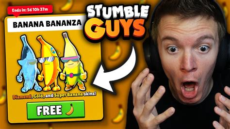 New Free Banana Skins In Stumble Guys Diamond Gold And Super Youtube