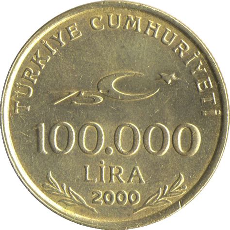 100 000 Lira 75th Anniversary Of The Republic Of Turkey Turkey