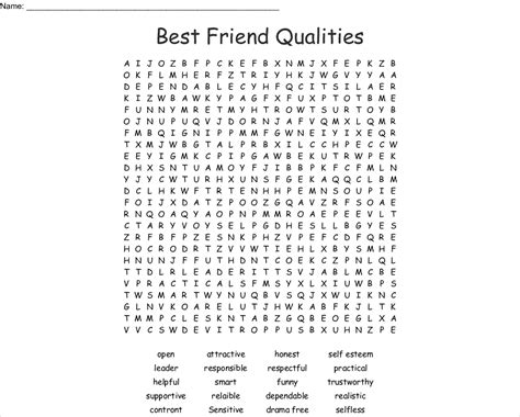 Friendship Word Search Puzzle Friendship Words Word S