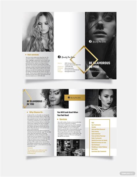 creative salon tri fold brochure template in indesign psd word pages illustrator publisher