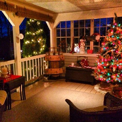 Cape Cod Country Porch Holiday Decor Christmas Tree Front Porch