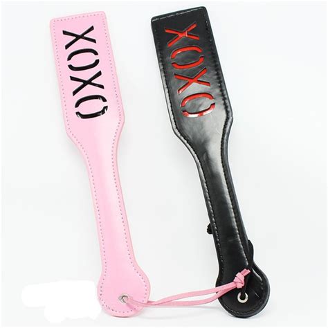 Sex Toys Paddle Flogger Whip Pu Leather With Word Xoxo Bat Head Spanking Paddle Adult Slave Hand
