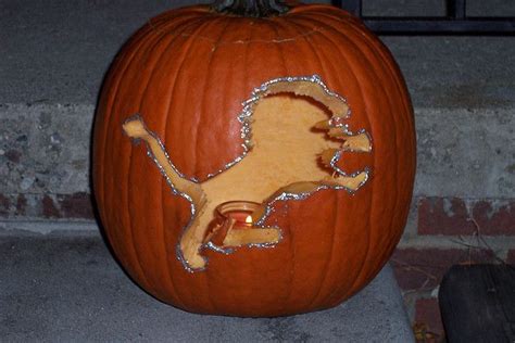 Detroit Lions Jack O Lantern Creepy Halloween Lion Halloween