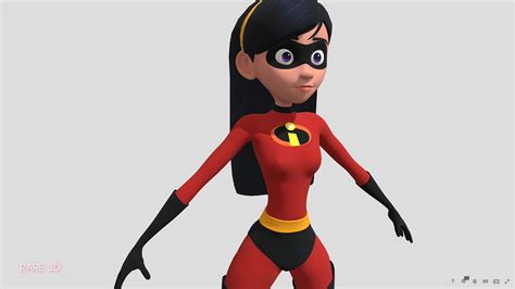 Violet Parr Invisible Girl Incredibles 2 T Pose 3D Model YouTube