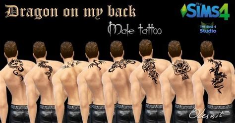 Olesims Male Tattoo “dragon On My Back” • Sims 4 Downloads Sims 4 Cc