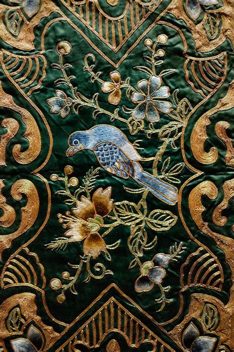 Chinese Gold Thread And Silk Embroidery Etsy