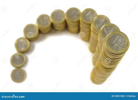 Stacked Euro Coins On Table Sheet Stock Photo 94363824