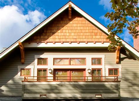 Craftsman house designs typically use multiple exterior finishes such as cedar shakes, stone, and shiplap siding. Detailed Craftsman Home - Craftsman - Porch - wilmington ...