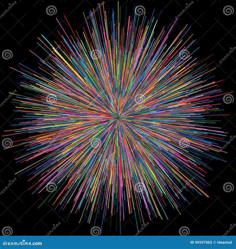 Abstract Explosion Burst Of Fireworks Light Stock Illustration