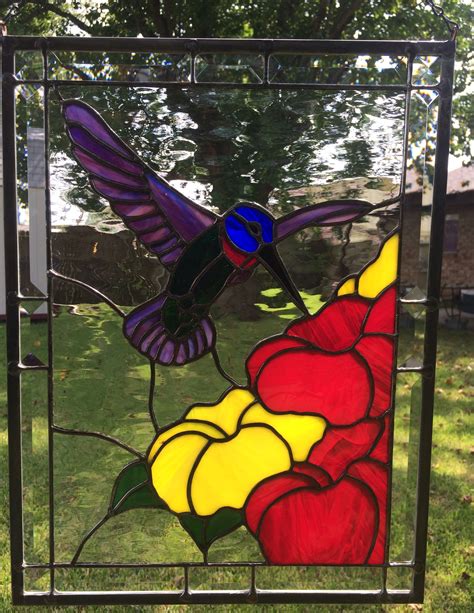 Hummingbird Stained Glass Flowers Stained Glass Designs Stained Glass