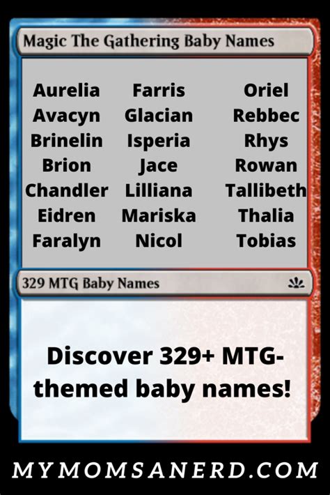 329 Unique Magic The Gathering Baby Names My Moms A Nerd