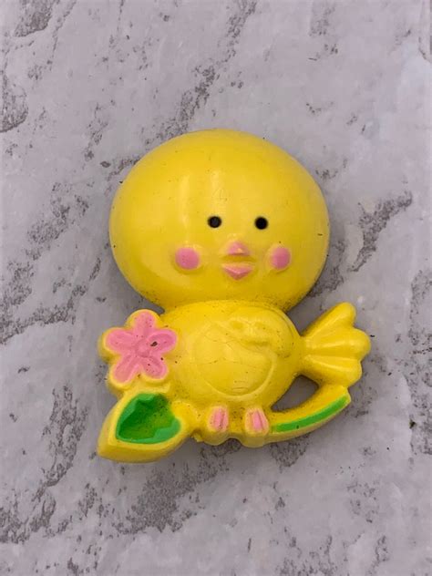 Vintage Easter Chick Holiday Pin Avon Fragrance Pin Easter Lapel Pin