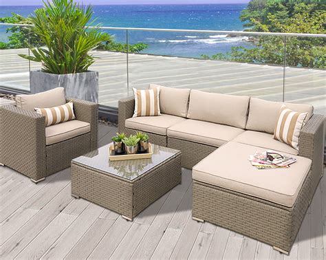 Suncrown Outdoor Sectional Furniture Set Patio Modular Sofa6 Piece