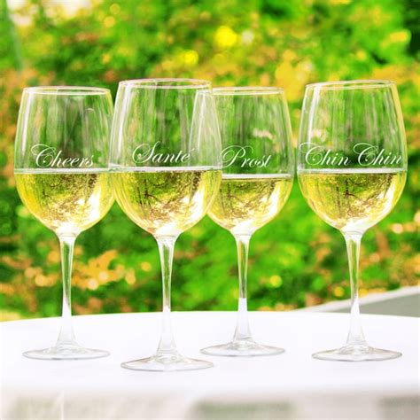 Shop Cheers White Wine Glasses Set Of 4 Overstock 7499253