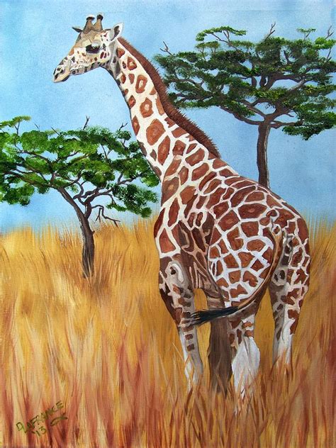 Standing Giraffe Painting By Debbie Lafrance Fine Art America