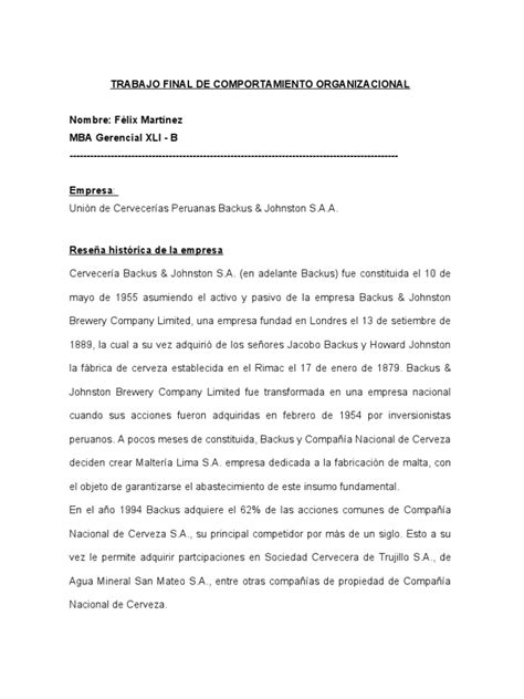 41 B Trabajo Final Comportamiento Organizacional Pdf Motivación