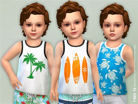 The Sims Resource Toddler Boy Tank Top 04 By Lillka • Sims 4 Downloads
