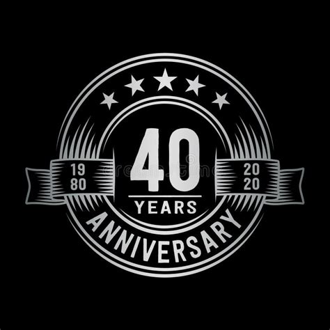 40 Years Anniversary Celebration Logotype 40th Years Logo Vector And