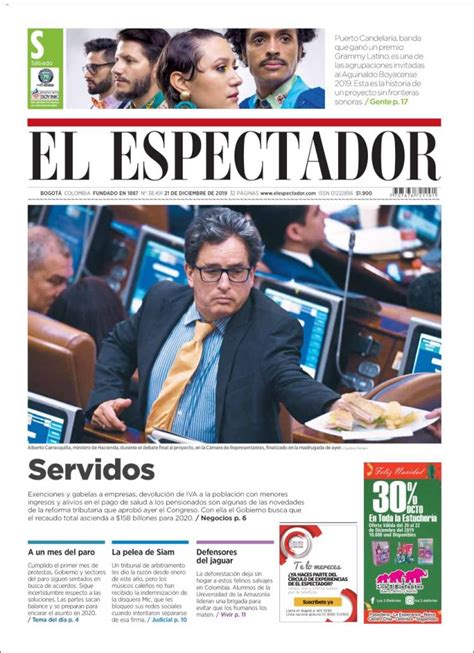 Periódico El Espectador Colombia Periódicos De Colombia Toda La