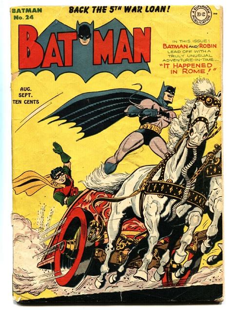 Batman 24 1944 Classic Cover Dc Golden Age Comic Book Comic Books