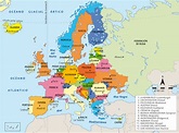Mapa de Europa con sus países y capitales - Mapa de Europa