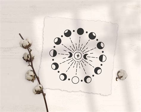 Moon Phases Svg And Png Clipart Boho Phase Of The Moon Svg Etsy