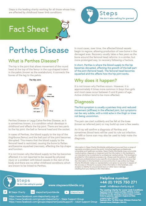 Perthes Disease Factsheet Steps Charity