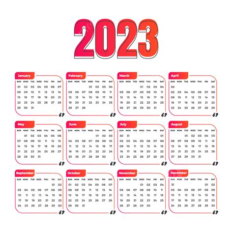 Diseño De Calendario 2023 Png 2023 Calendario 2023 Fecha Calendario