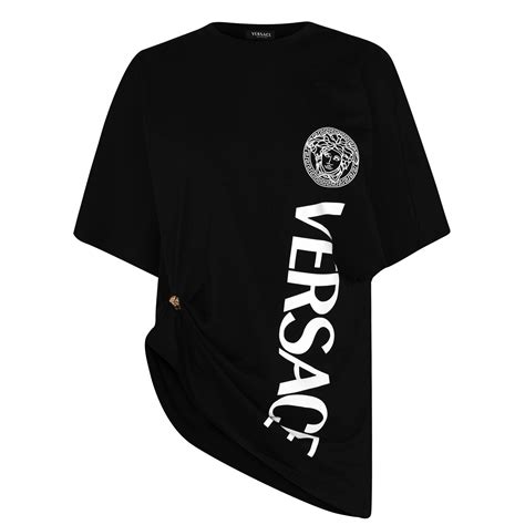 Versace Vertical Logo T Shirt Women Regular Fit T Shirts
