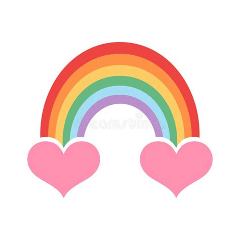 cute rainbow in lgbtq flag colors with hearts lgbtq community pride month love is love