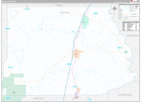 Copiah County Ms 5 Digit Zip Code Maps Premium