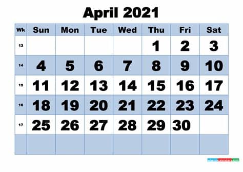 Just click on the button below to start your download. Free Printable April 2021 Calendar with Week Numbers ...
