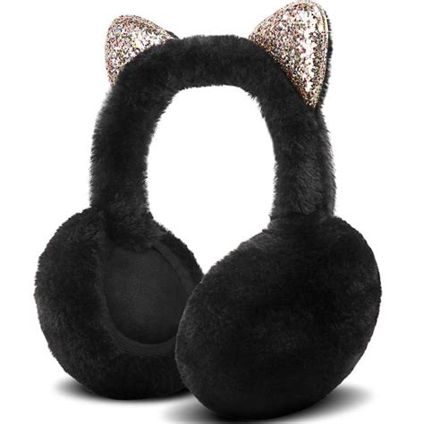 Unisex Womens Faux Fur Earmuffs Foldable Big Fluffy Winter Outdoor Ear
