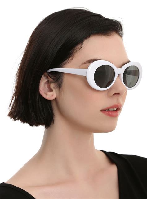 White Oval Retro Sunglasses Glasses Retro Sunglasses Retro Aviator Sunglasses Silver