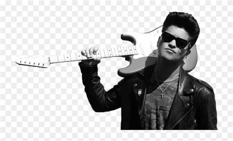 bruno mars number bruno mars playing guitar black and white hd png download 829x529