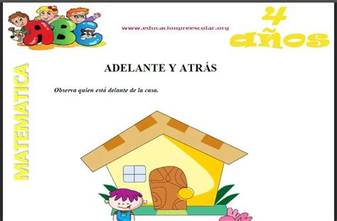 Fichas De Adelante Y Atrás Para Niños De 4 Años — Educación Preescolar