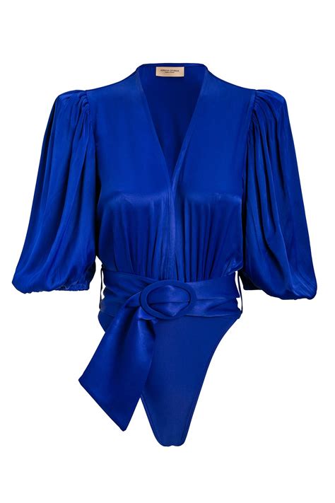 New Adriana Degreas Luxurious Royal Blue One Piece Swimsuit With A Belt