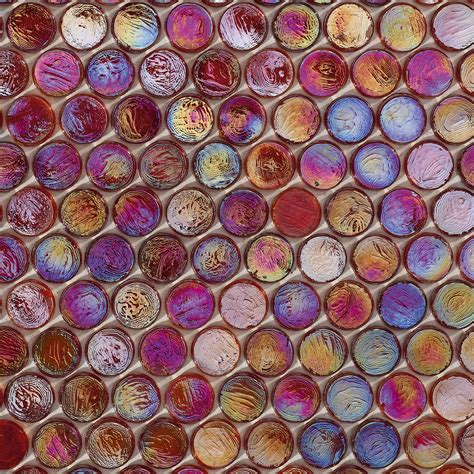 Unusual Round Shaped Mosaic Tesserae With A Rich Iridescent Effect