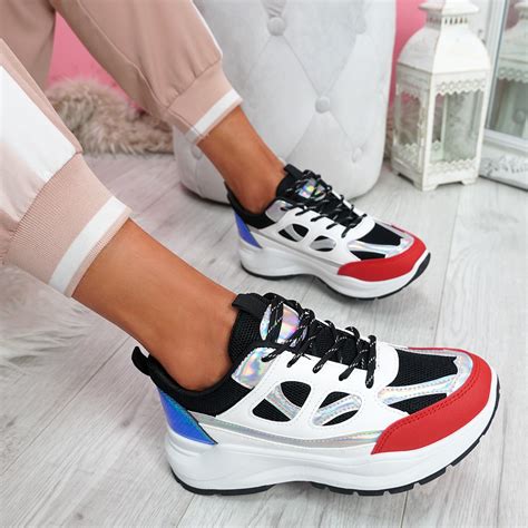 Womens Ladies Lace Up Chunky Sport Sneakers Party Women Trainers Shoes