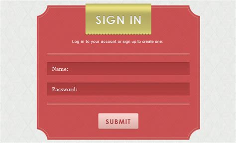 Classic Login Form Psd Freedownload Photoshop Psd