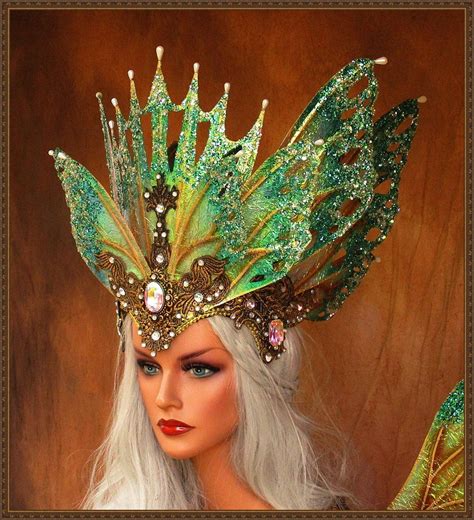 Iridescent Fairy Butterfly Queen Crowniridescent Whitetealgold