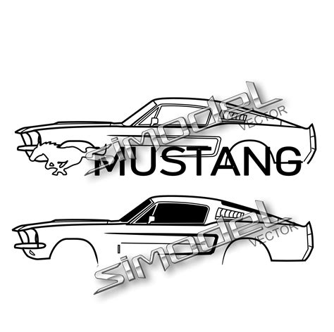 Ford Mustang Gt Side Profil Svgepsaidxfpng Car Vector In